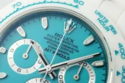 Rolex Daytona Ceramic Watch – White Strap, Turquoise Dial - Image 4