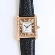 Cartier Tank MK3 Rose Gold Black Leather - Image 7