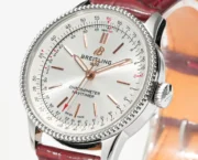 Breitling Navitimer Automatic Silver Red Leather - Image 4