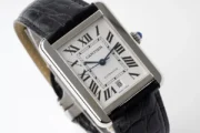 Cartier Tank W5200028 Silver Dial Black Leather - Image 9