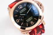 Panerai Luminor Marina Automatic Men’s Watch – Red Camo Rubber Strap, Rose Gold Case, 45mm - Image 6