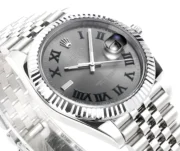 Rolex Datejust 41mm Watch – Silver with Grey Dial, Fluted Bezel - Image 5