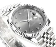 Rolex Datejust 41mm Watch – Silver Dial, Diamond Markers, Stainless Steel Jubilee Bracelet Rolex - Image 5
