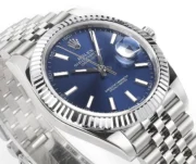 Rolex Datejust 41mm Watch – Silver with Blue Dial, Fluted Bezel Rolex - Image 5