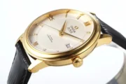 Omega De Ville Gold Watch with Black Strap - Image 6