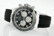 Rolex Daytona – Black Dial, Stainless Steel Case, Rubber Strap Watches Chronograph - Image 5