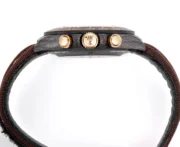 Rolex Daytona Carbon Fiber Custom Edition Watch – Black with Brown Strap - Image 5