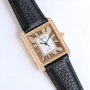 Cartier Tank MK3 Rose Gold Black Leather - Image 6