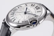 Cartier Ballon Bleu 42mm Silver Black Leather - Image 9