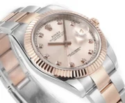 Rolex Datejust 41mm Two-Tone Rose Gold and Stainless Steel Watch with Diamond Dial - Image 5