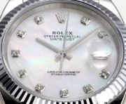 Rolex Datejust 41mm Silver Stainless Steel Watch with Diamond Dial, Fluted Bezel - Image 6