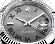 Rolex Datejust 41mm Watch – Silver with Grey Dial, Fluted Bezel - Image 6