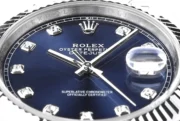 Rolex Datejust 41mm Watch – Silver with Blue Dial, Diamond Markers - Image 6