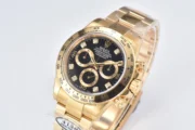 Rolex Daytona Watch – Black Enamel Dial with Moissanite Stones - Image 6
