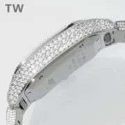 Cartier Santos Full Diamond Watch Silver - Image 6