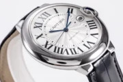 Cartier Ballon Bleu 42mm Silver Black Leather - Image 6