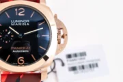Panerai Luminor Marina Automatic Men’s Watch – Red Camo Rubber Strap, Rose Gold Case, 45mm - Image 5