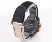 Rolex Daytona Custom Carbon Fiber Night Glow Case Watch – Black with Rainbow Bezel, Beige Strap - Image 7