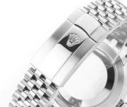 Rolex Datejust 41mm Silver Stainless Steel Watch with Diamond Dial, Fluted Bezel - Image 9